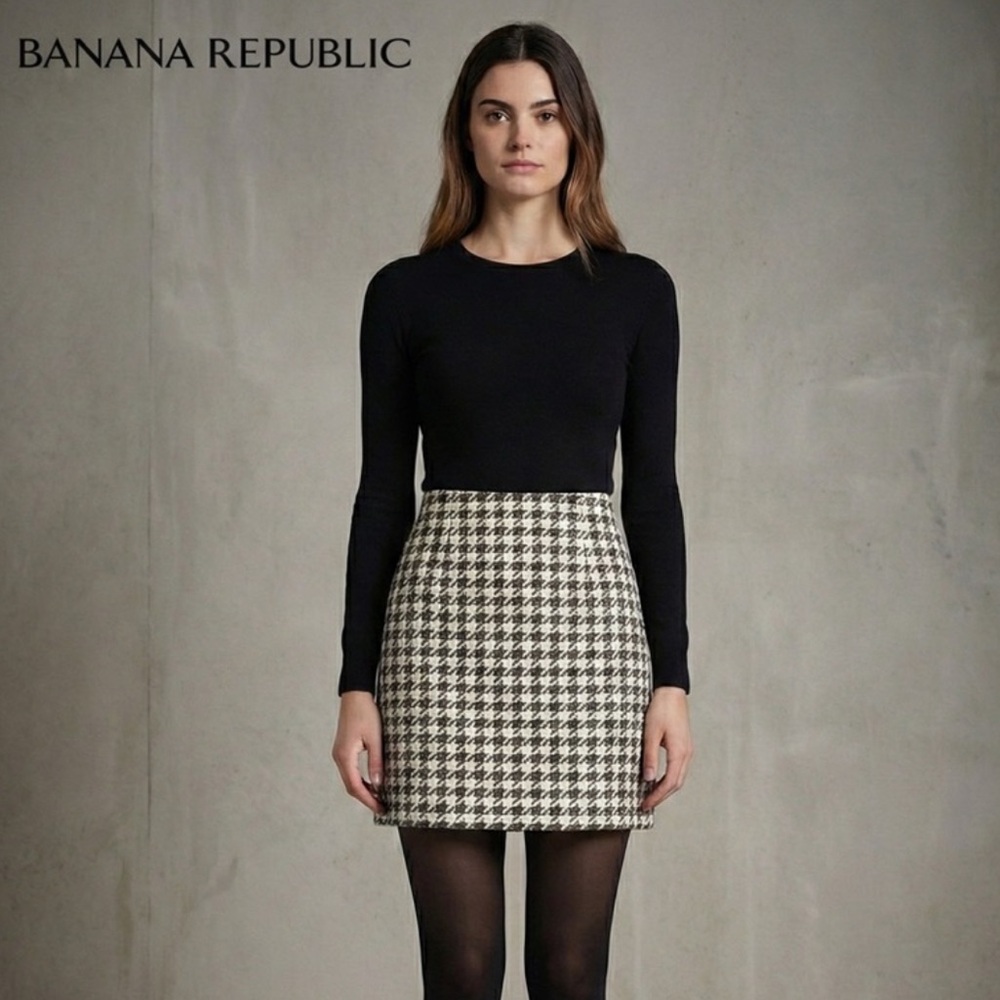 Banana Republic Houndstooth Pencil Skirt